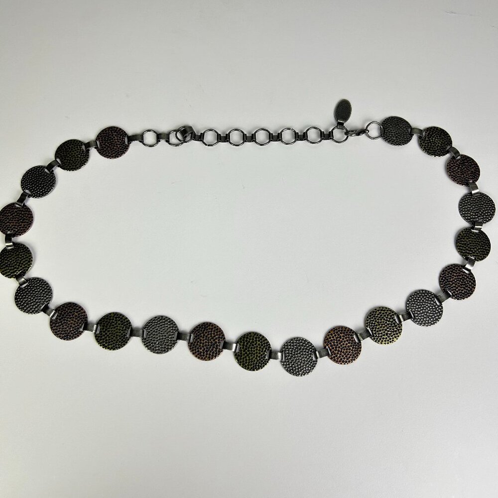 Nine West Silver Gold Bronze Metal‎ Disc Round Medallion Belt Women's One Size